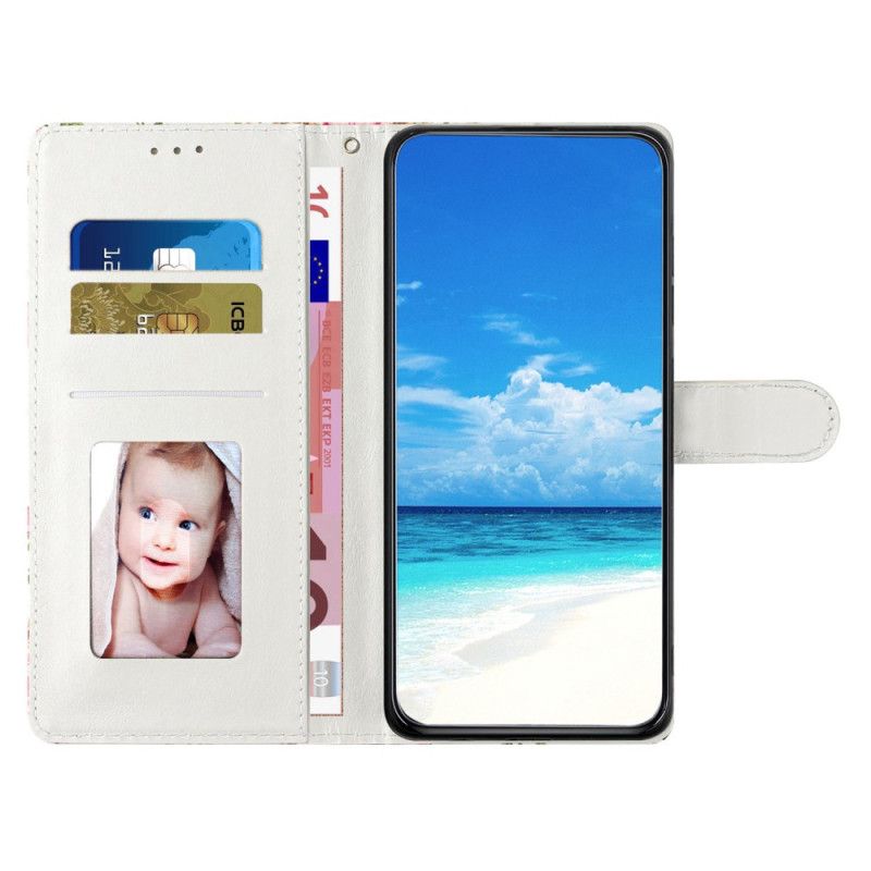 Housse Oppo A98 5G Fleur d'Abricot 3D à Lanière