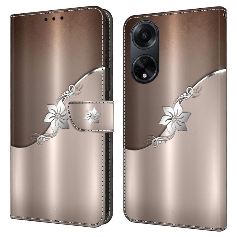 Housse Oppo A98 5G Fleur d'argent