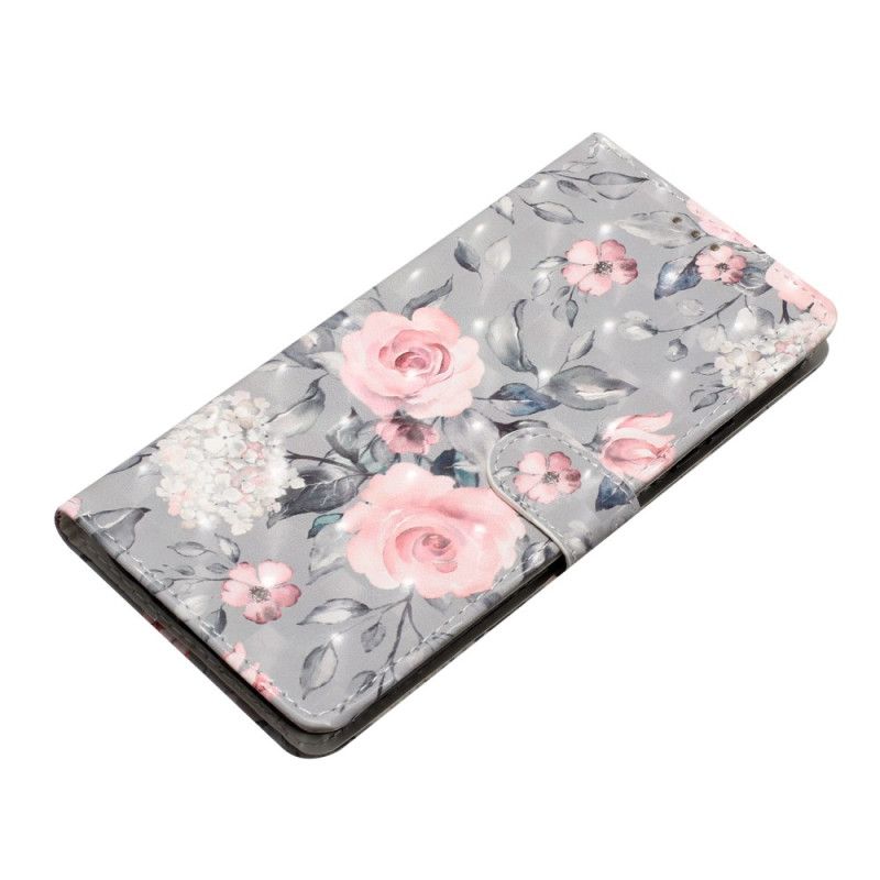 Housse Oppo A98 5G Fleurs Roses à Lanière