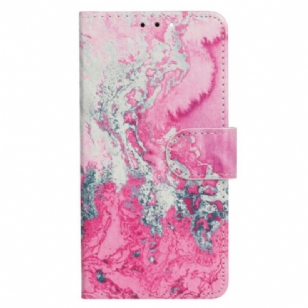 Housse Oppo A98 5G Motif Marbre Rose et Argent