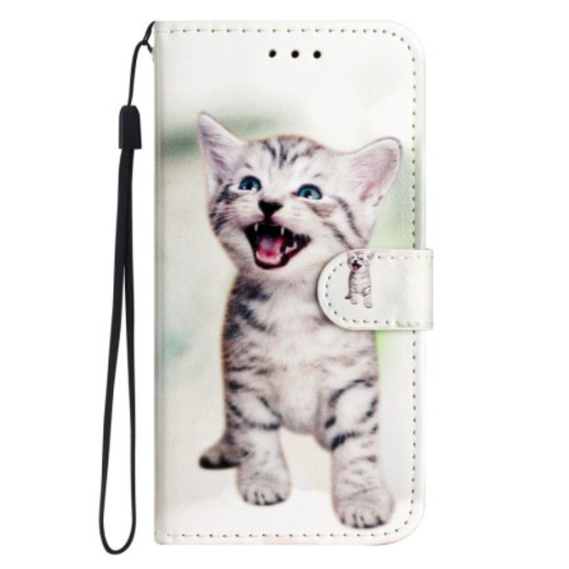 Housse Oppo A98 5G Petit Chaton à Lanière