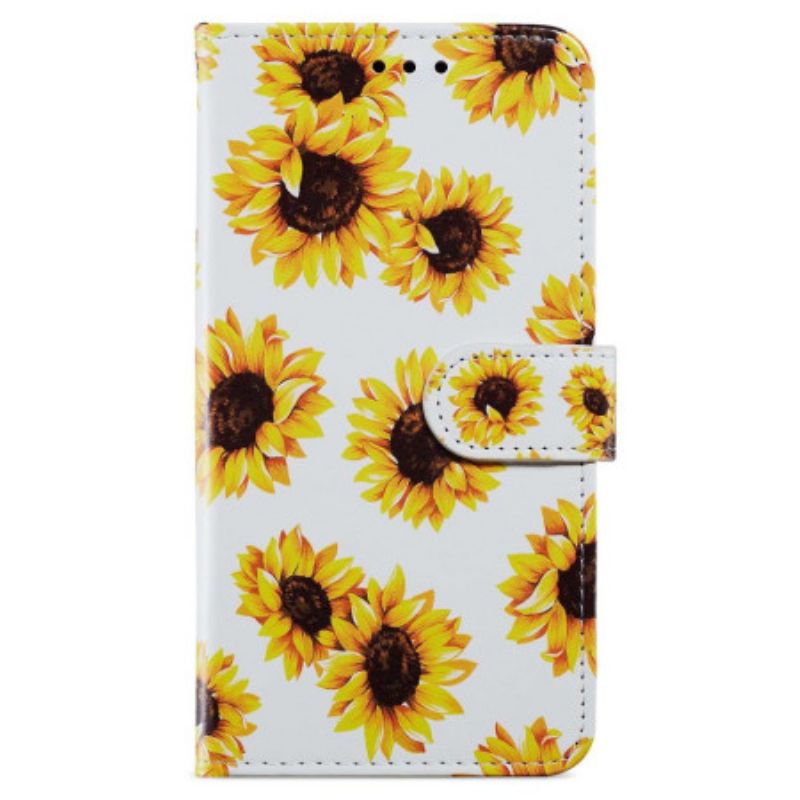 Housse Oppo A98 5G Tournesols à Lanière