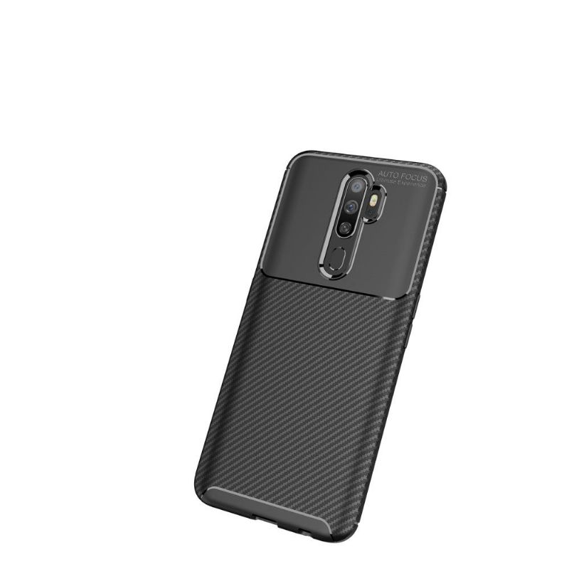 Oppo A9 2020 - Coque Style Fibre de Carbone en Gel