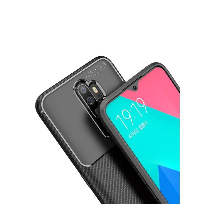 Oppo A9 2020 - Coque Style Fibre de Carbone en Gel