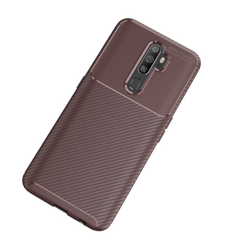 Oppo A9 2020 - Coque Style Fibre de Carbone en Gel