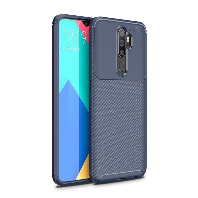 Oppo A9 2020 - Coque Style Fibre de Carbone en Gel