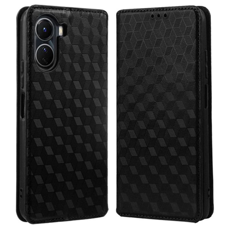 Flip Cover Vivo Y16 Texture 3D