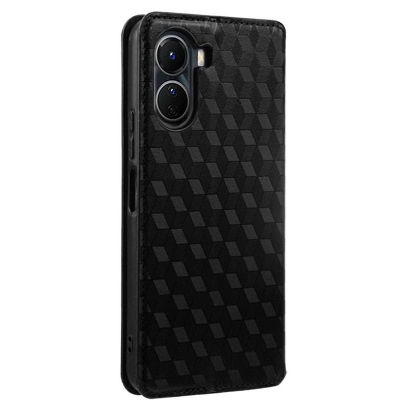 Flip Cover Vivo Y16 Texture 3D