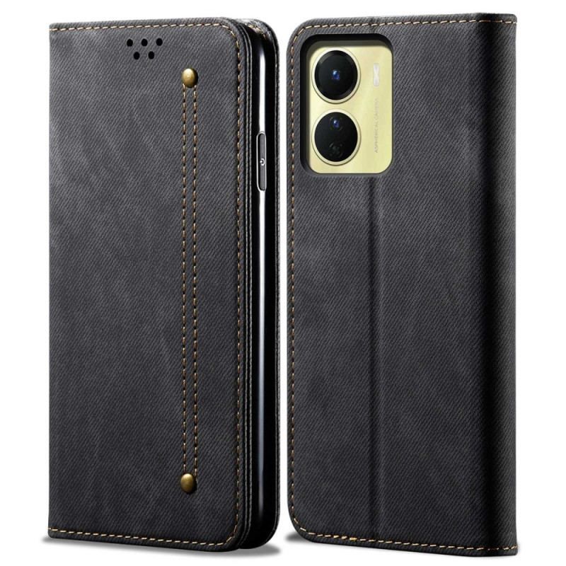 Flip Cover Vivo Y16 Tissu Jeans