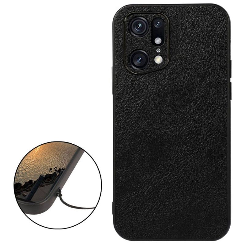 Coque Oppo Find X5 Pro Aspect Cuir Rétro