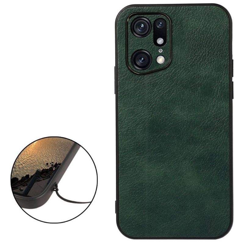 Coque Oppo Find X5 Pro Aspect Cuir Rétro