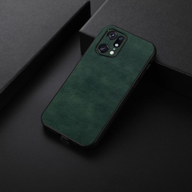 Coque Oppo Find X5 Pro Aspect Cuir Rétro