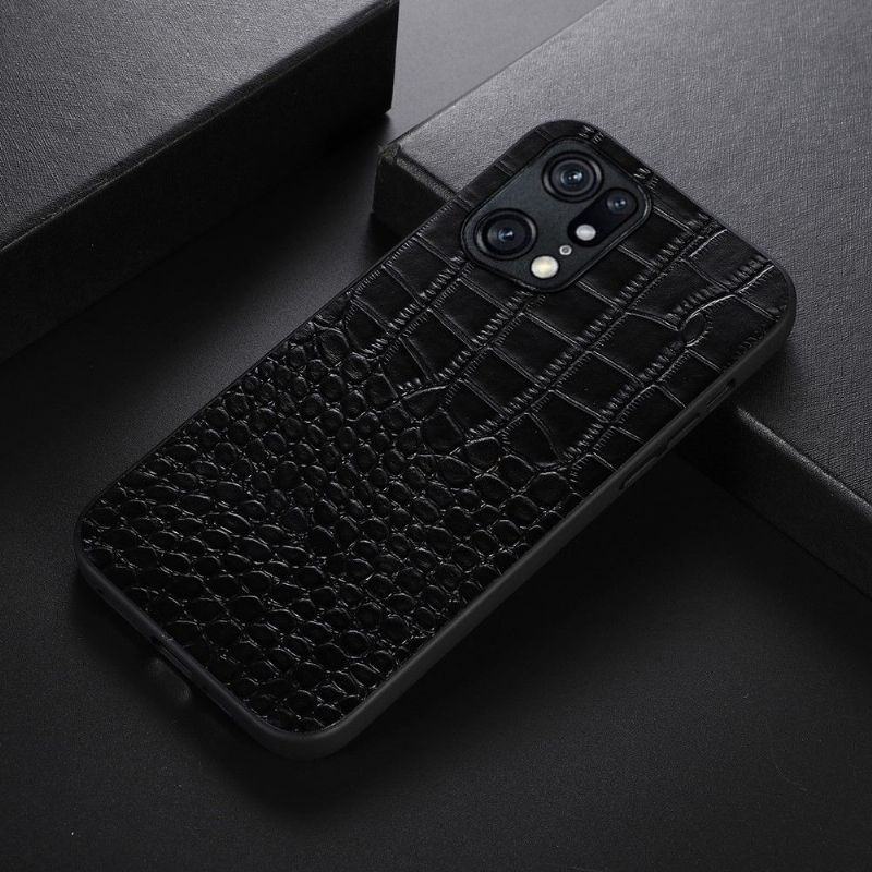 Coque Oppo Find X5 Pro Colette Cuir Effet Croco