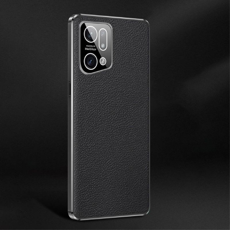 Coque Oppo Find X5 Pro cuir véritable grainé