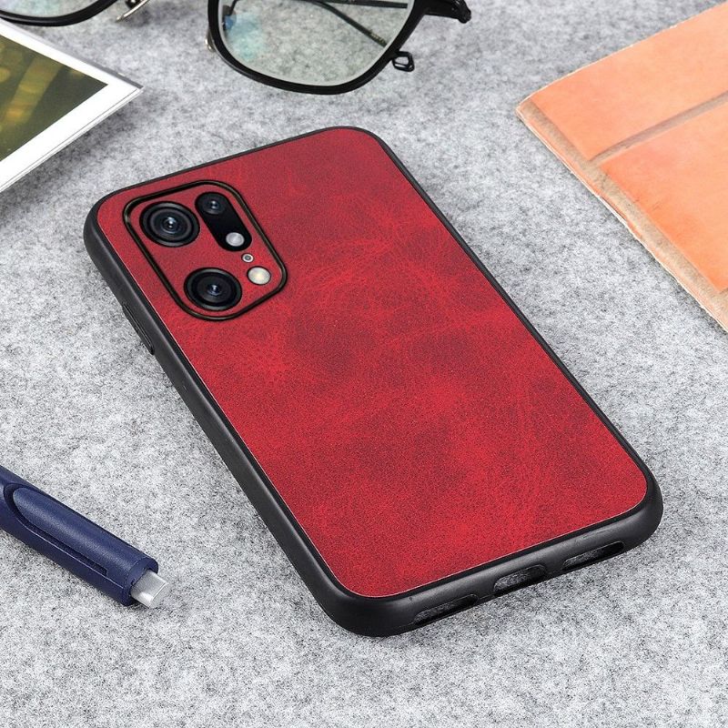 Coque Oppo Find X5 Pro Jazz simili cuir vintage