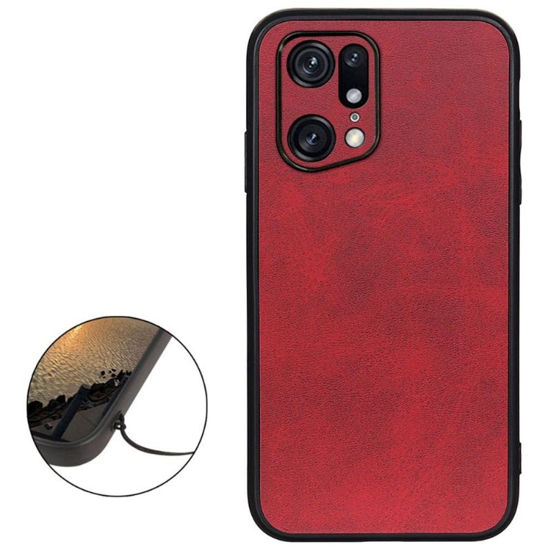 Coque Oppo Find X5 Pro Jazz simili cuir vintage