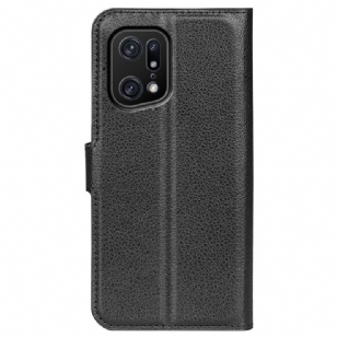 Housse Oppo Find X5 Pro portefeuille style cuir