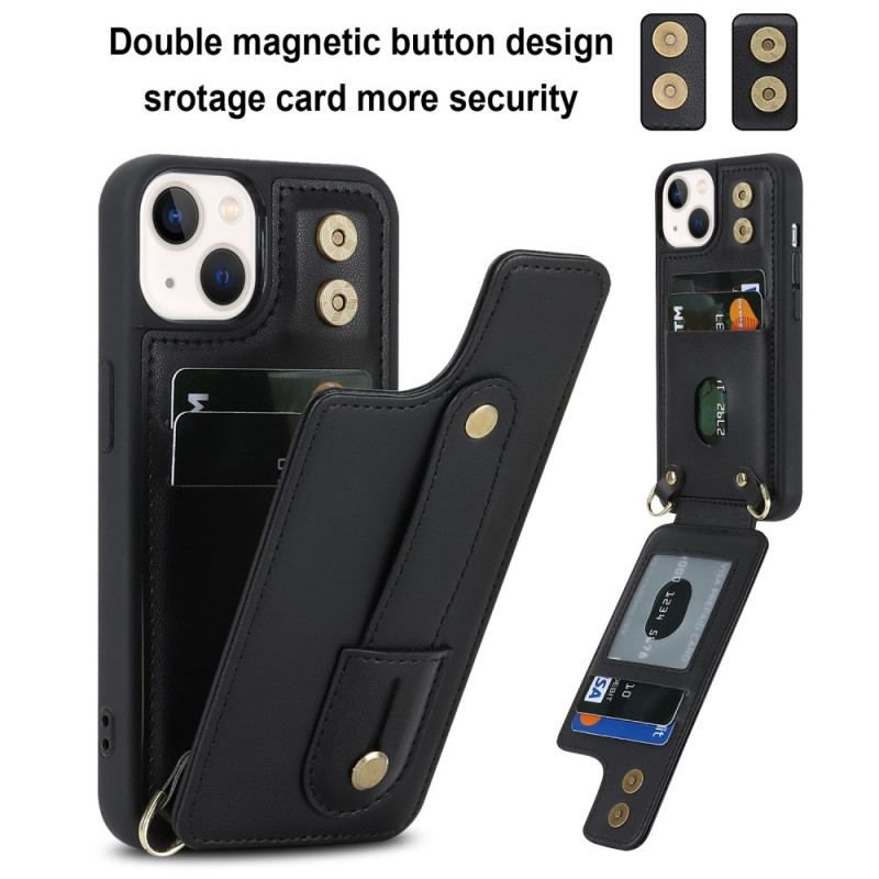 Coque iPhone 15 Porte-Cartes, Support, Sangle et Bandoulière