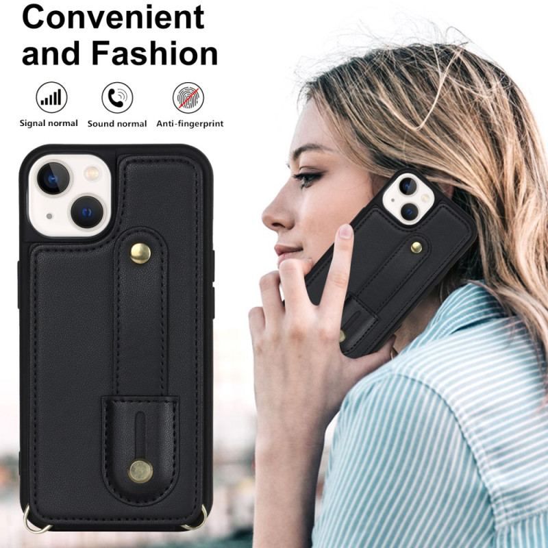 Coque iPhone 15 Porte-Cartes, Support, Sangle et Bandoulière