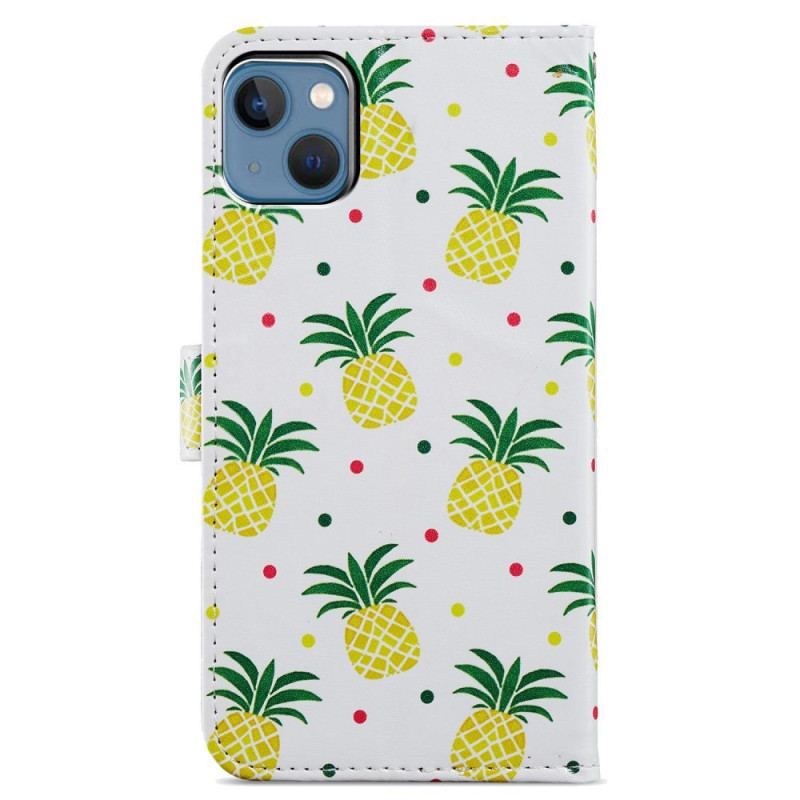 Housse iPhone 15 Ananas à Lanière