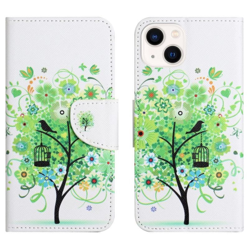 Housse iPhone 15 Arbre au Feuillage Vert