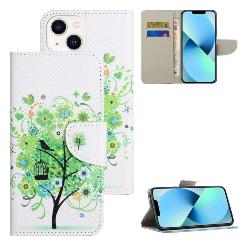 Housse iPhone 15 Arbre au Feuillage Vert