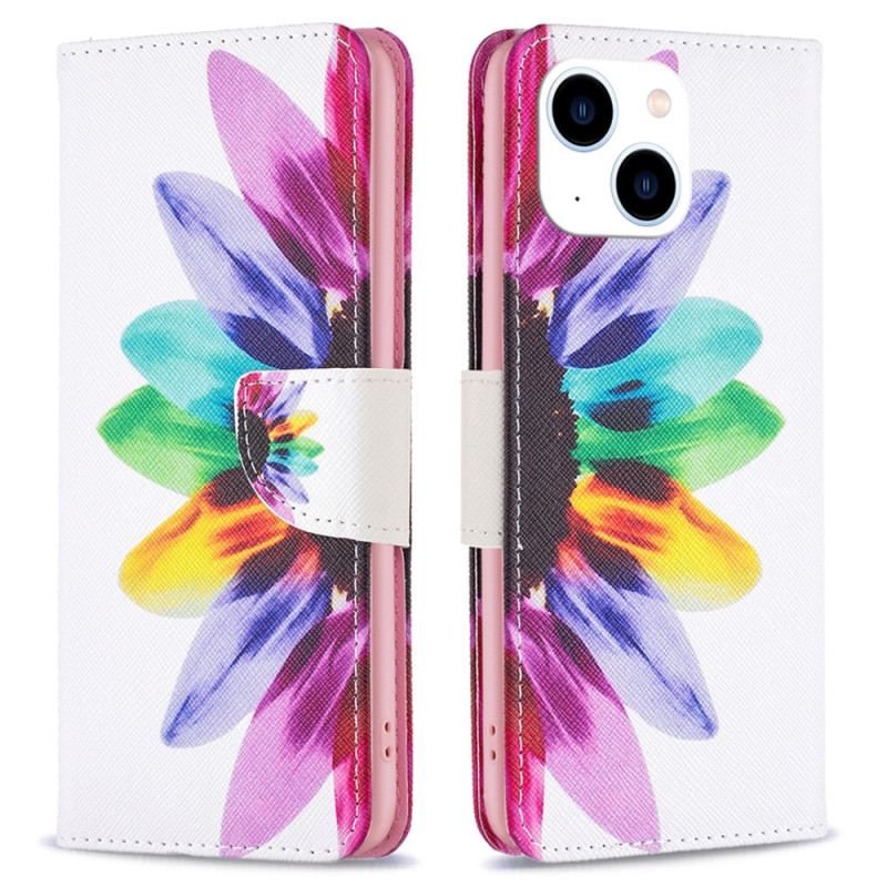 Housse iPhone 15 Fleur Aquarelle