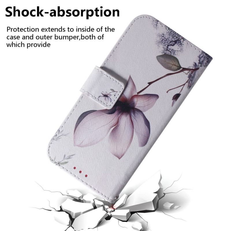 Housse iPhone 15 Fleur Vieux Rose