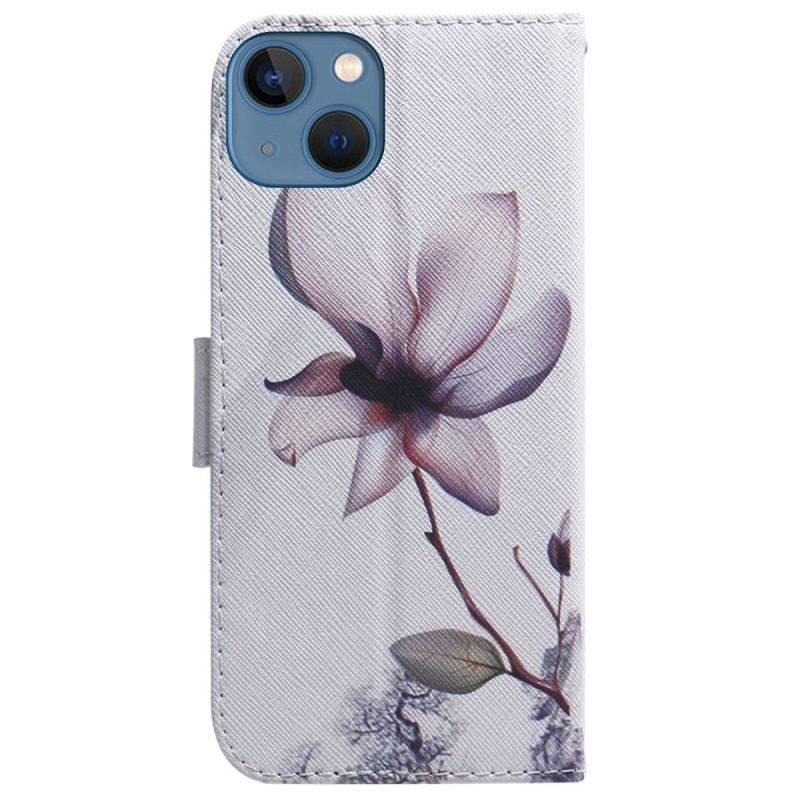 Housse iPhone 15 Fleur Vieux Rose