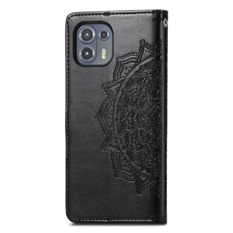 Housse Motorola Edge 20 Lite Mandala relief en simili cuir