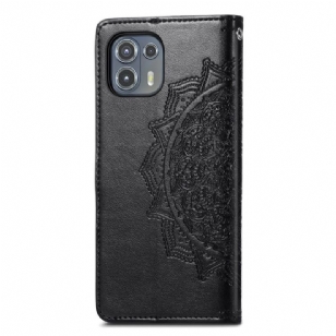 Housse Motorola Edge 20 Lite Mandala relief en simili cuir