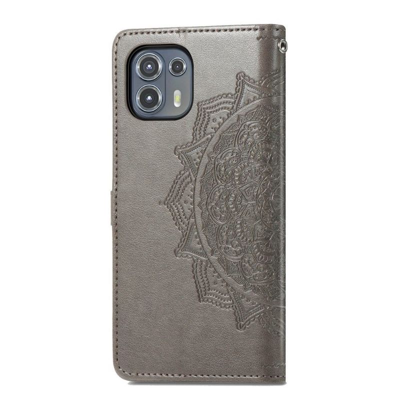 Housse Motorola Edge 20 Lite Mandala relief en simili cuir