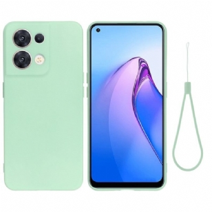 Coque Oppo Reno 8 Silicone Liquide à Lanière