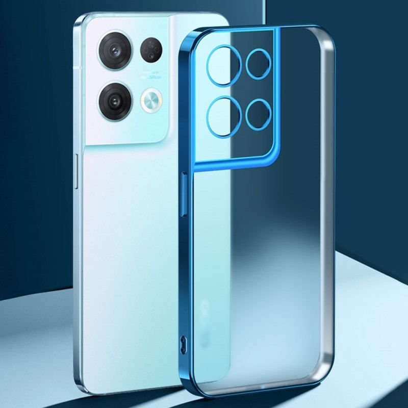 Coque Oppo Reno 8 Transparente Rebords Style Métal SULADA