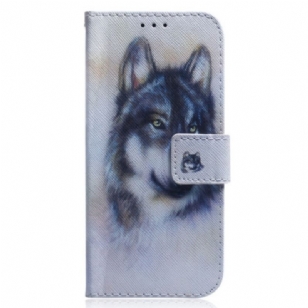 Housse Oppo Reno 8 Chien Aquarelle avec lanière