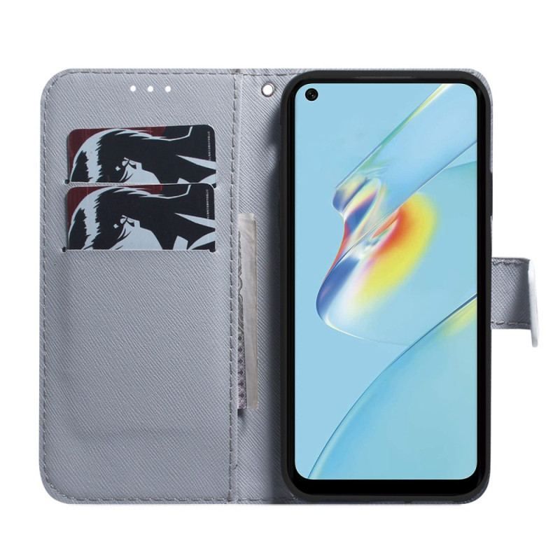 Housse Oppo Reno 8 Chien Aquarelle avec lanière