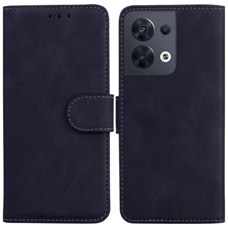 Housse Oppo Reno 8 Effet Cuir Couture