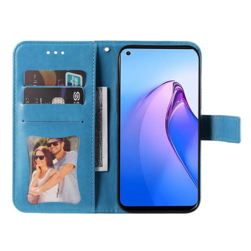 Housse Oppo Reno 8 Florale à Lanière