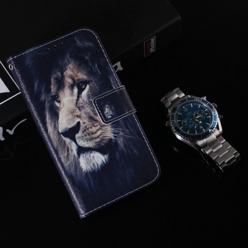 Housse Oppo Reno 8 Lion à Lanière