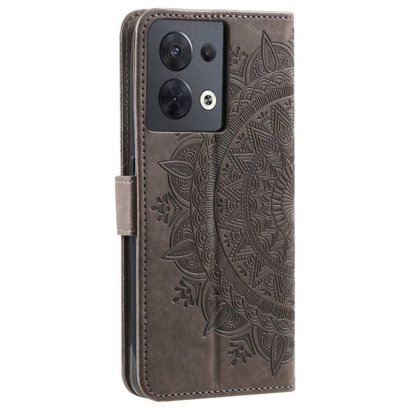 Housse Oppo Reno 8 Mandala Soleil à Lanière