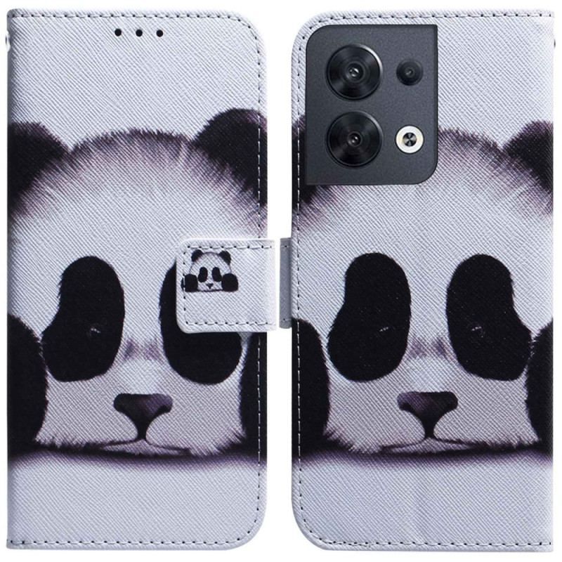 Housse Oppo Reno 8 Panda avec Lanière