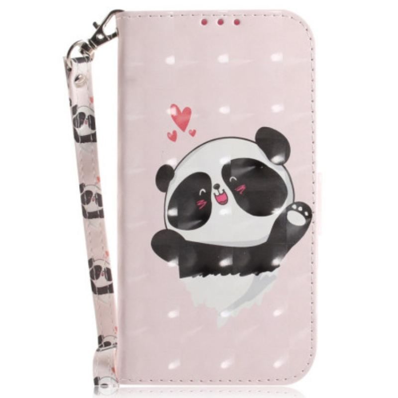 Housse Oppo Reno 8 Panda Love avec Lanière