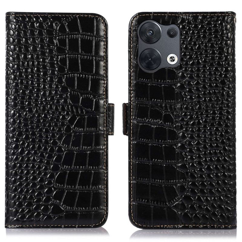 Housse Oppo Reno 8 Style Crocodile RFID