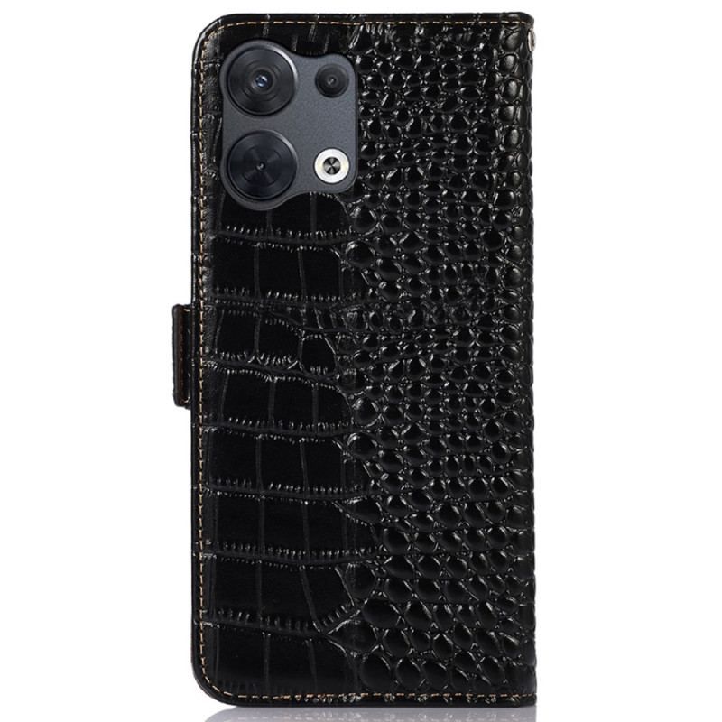 Housse Oppo Reno 8 Style Crocodile RFID