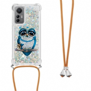 Coque Xiaomi 12 Lite à Cordon Paillettes Mrs Hibou