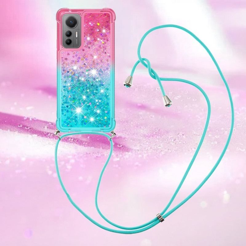 Coque Xiaomi 12 Lite à Cordon Silicone Paillettes