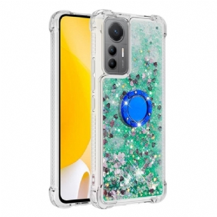 Coque Xiaomi 12 Lite Paillettes Colorées Anneau-Support