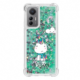 Coque Xiaomi 12 Lite Paillettes Licornes