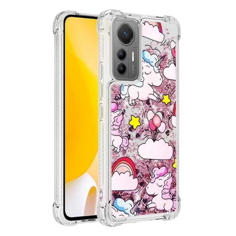 Coque Xiaomi 12 Lite Paillettes Licornes