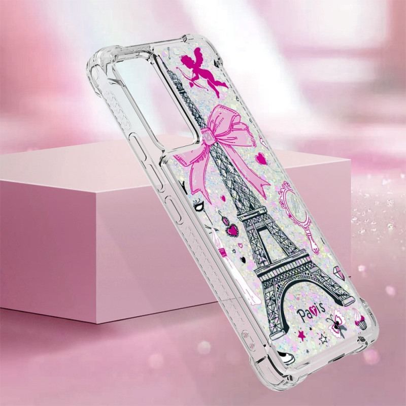 Coque Xiaomi 12 Lite Paillettes Tour Eiffel